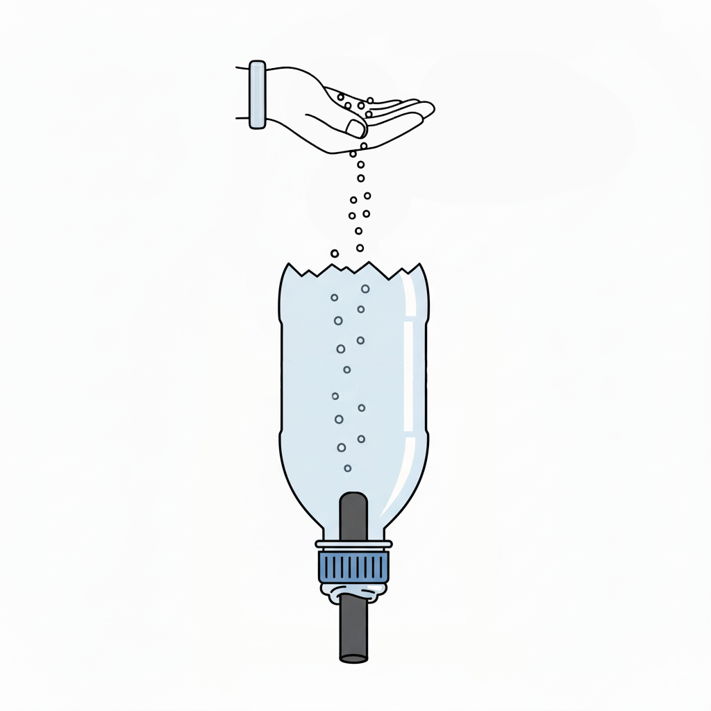 Riempimento con acqua e sale